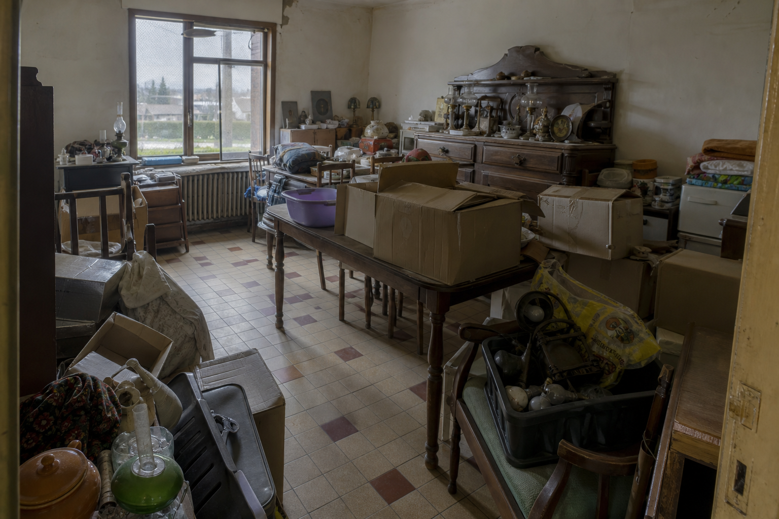 Vide maison rurale à Zonnebeke : avant, en cours et après — avant débarras