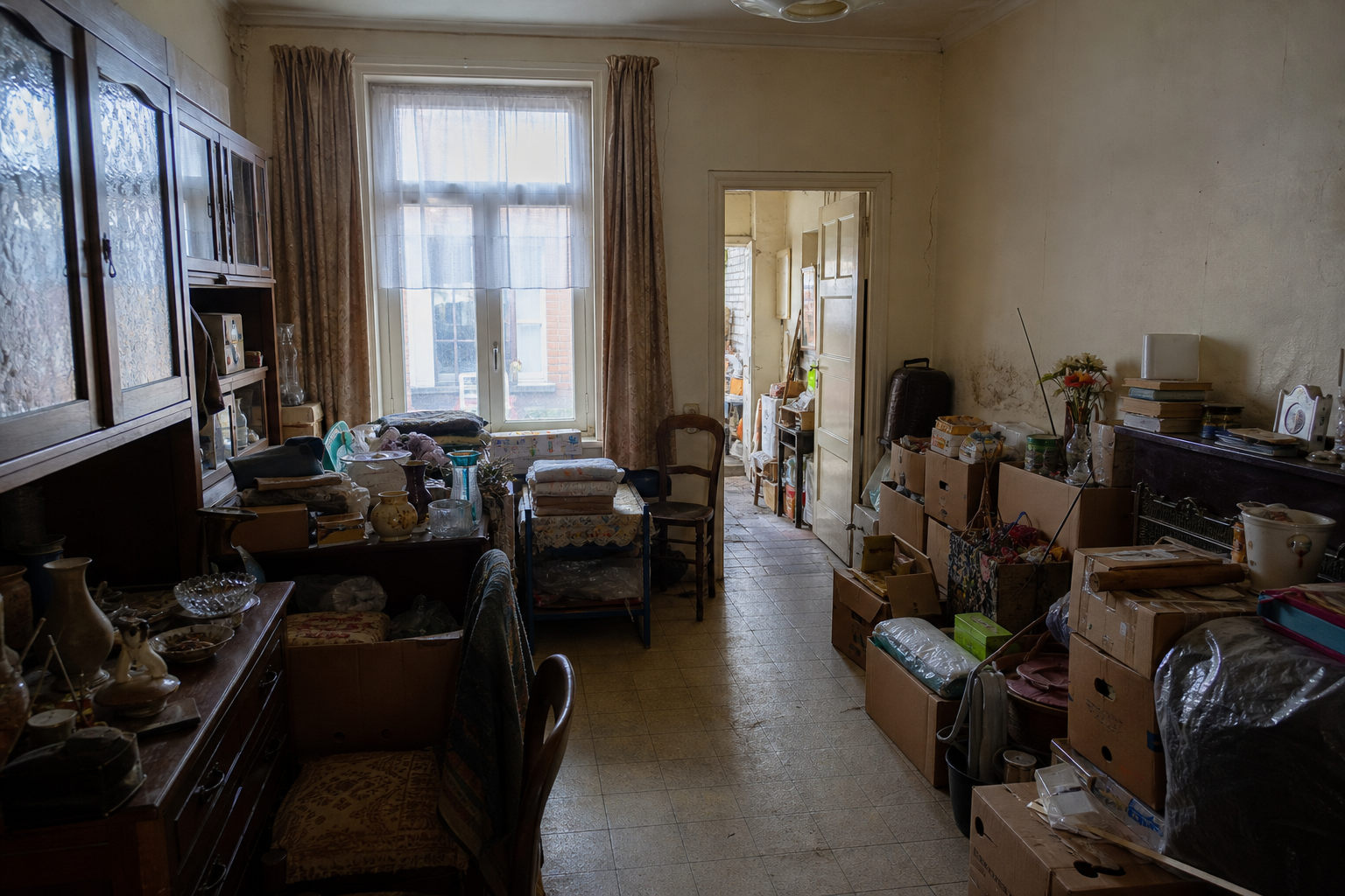 Débarras après départ en maison de repos à Zottegem : avant, en cours et après — avant débarras