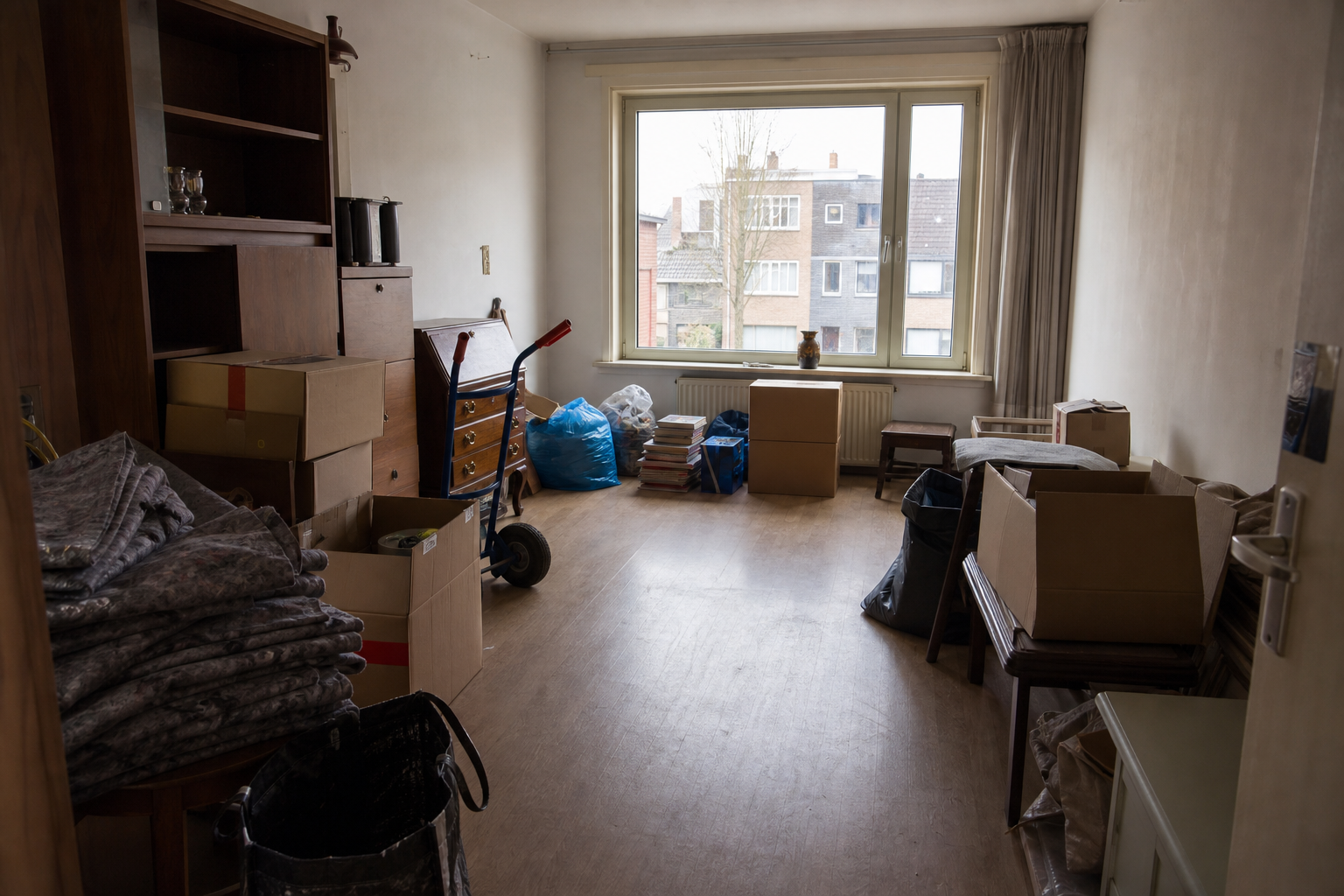 Vide appartement à Zwijndrecht : avant, en cours et après — intervention en cours